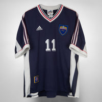 1999-2000 Yugoslavia Adidas Home Shirt #11 Sinisa Mihaljovic