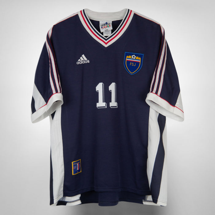 1999-2000 Yugoslavia Adidas Home Shirt #11 Sinisa Mihaljovic