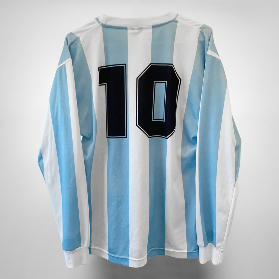 Argentina 1986 Home Maradona 10 Size M popular Retro Jersey Long Sleeve