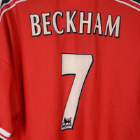 1998-2000 Manchester United Umbro Treble Winning Home Shirt #7 David Beckham - Marketplace