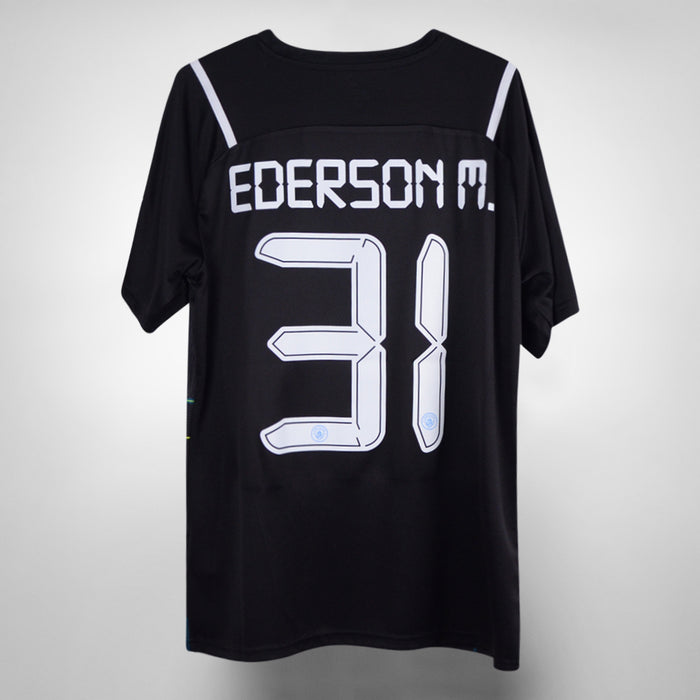 2021-2022 Manchester City Puma Player Spec Home Goalkeeper Shirt #31 Ederson Moraes - Marketplace