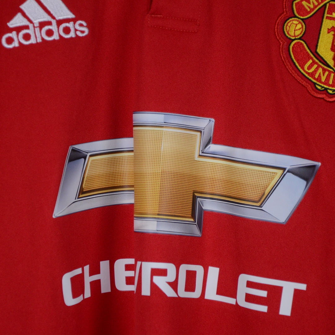 2017-2018 Manchester United Adidas Long Sleeve Home Shirt #19 Marcus Rashford - Marketplace