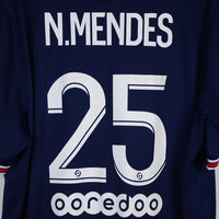 2021-2022 Paris Saint Germain (PSG) Nike Home Shirt #25 Nuno Mendes - Marketplace