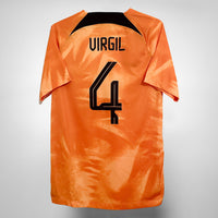 2022-2023 Netherlands Nike Home Shirt #4 Virgil Van Dijk - Marketplace