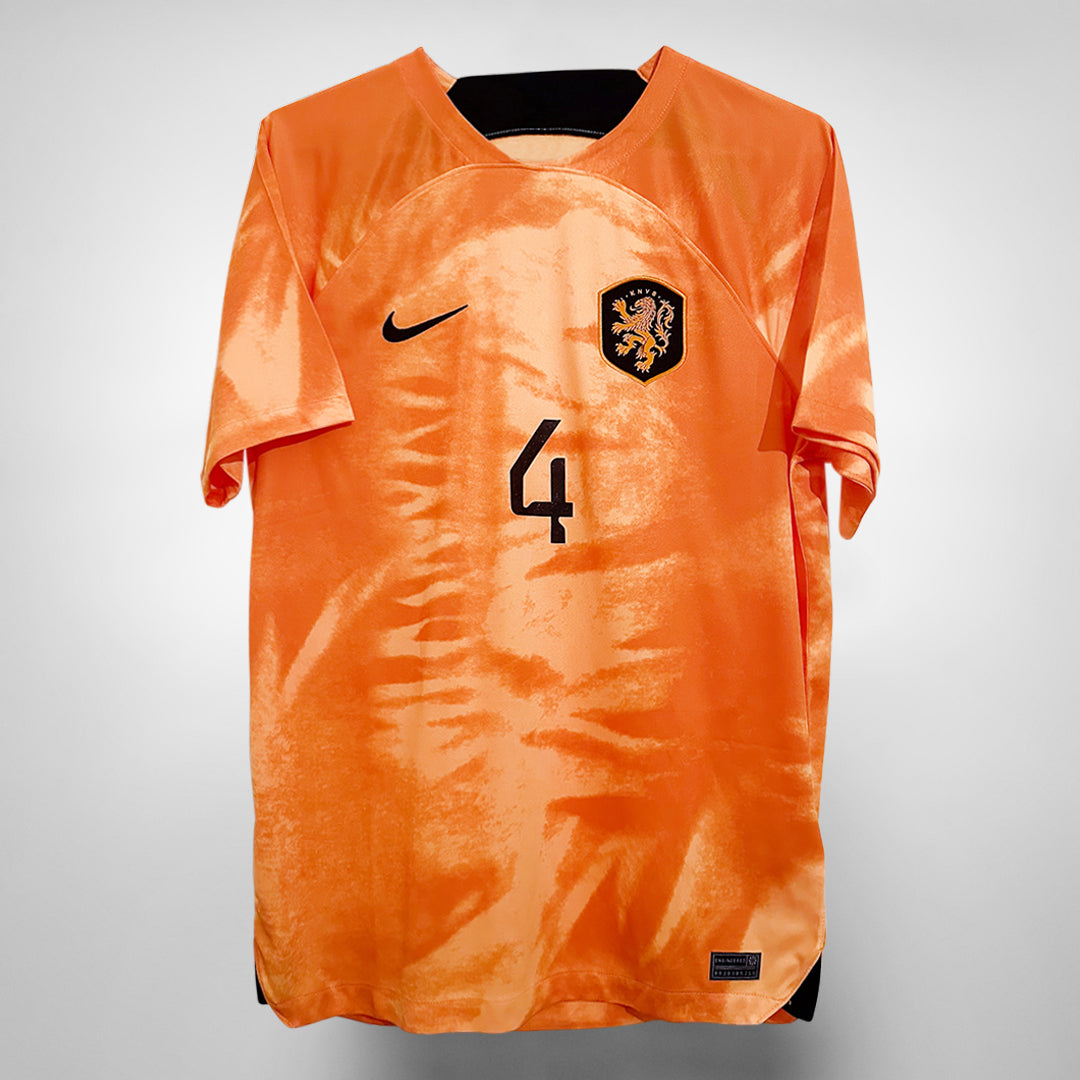 2022-2023 Netherlands Nike Home Shirt #4 Virgil Van Dijk - Marketplace