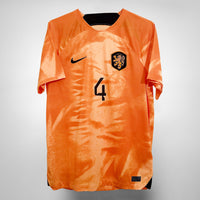 2022-2023 Netherlands Nike Home Shirt #4 Virgil Van Dijk - Marketplace