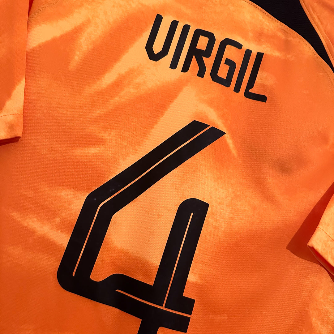 2022-2023 Netherlands Nike Home Shirt #4 Virgil Van Dijk - Marketplace