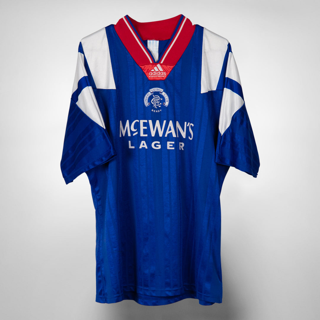 1992/94 McCOIST #9 Rangers Vintage adidas Home Football Shirt