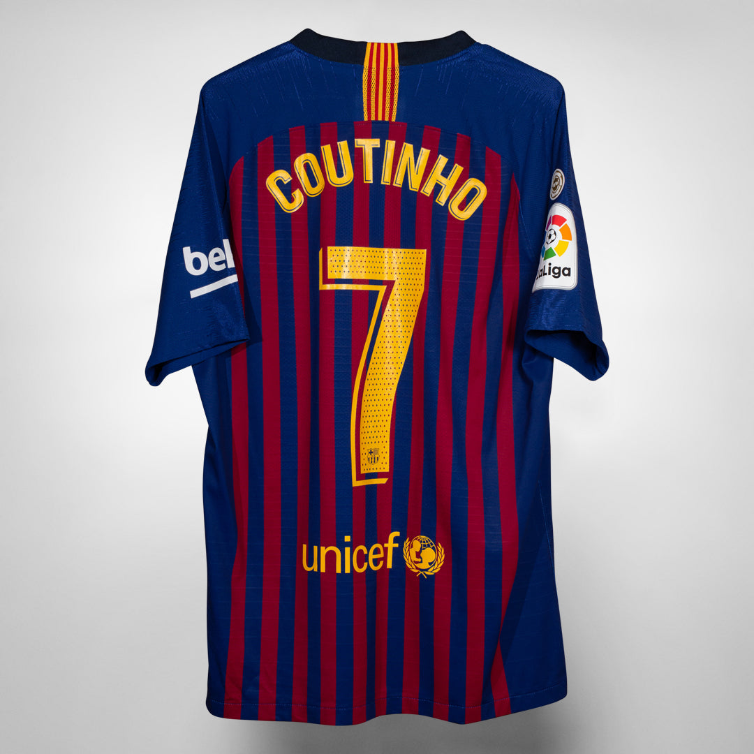 2018 2019 FC Barcelona Nike Home Shirt 7 Philippe Coutinho Classic Football Shirts Vintage Football Shirts Rare Soccer Shirts Worldwide Delivery 90 s Football Shirts Manchester United Arsenal