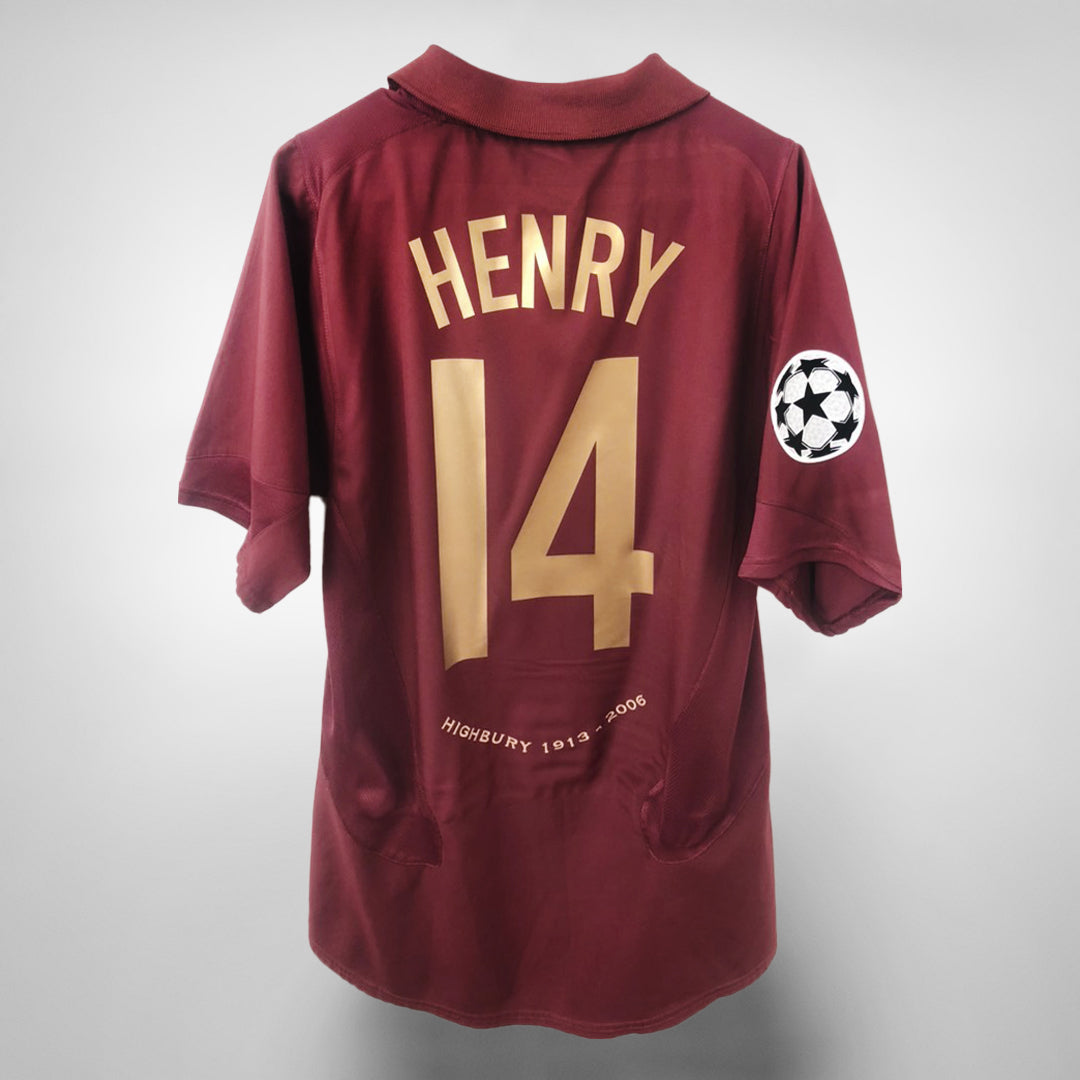 Henry 14 for Retro Shirt 2005-2006 Arsenal Home Red Vintage Soccer Jersey