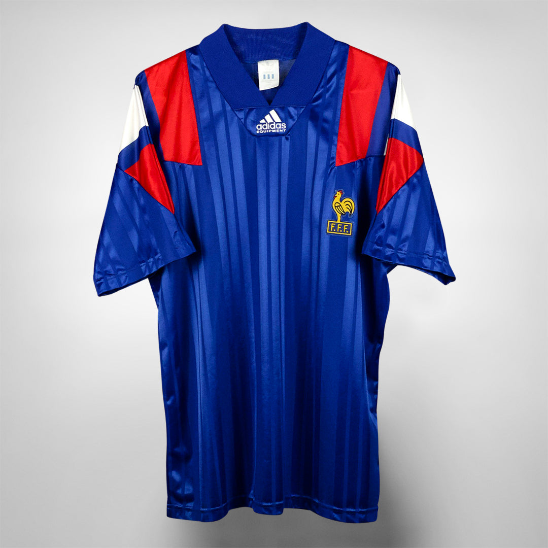 1992 1994 France Adidas Home Shirt Classic Football Shirts Vintage Football Shirts Rare Soccer Shirts Worldwide Delivery 90 s Football Shirts Manchester United Arsenal Juventus Barcelona Bayern Real