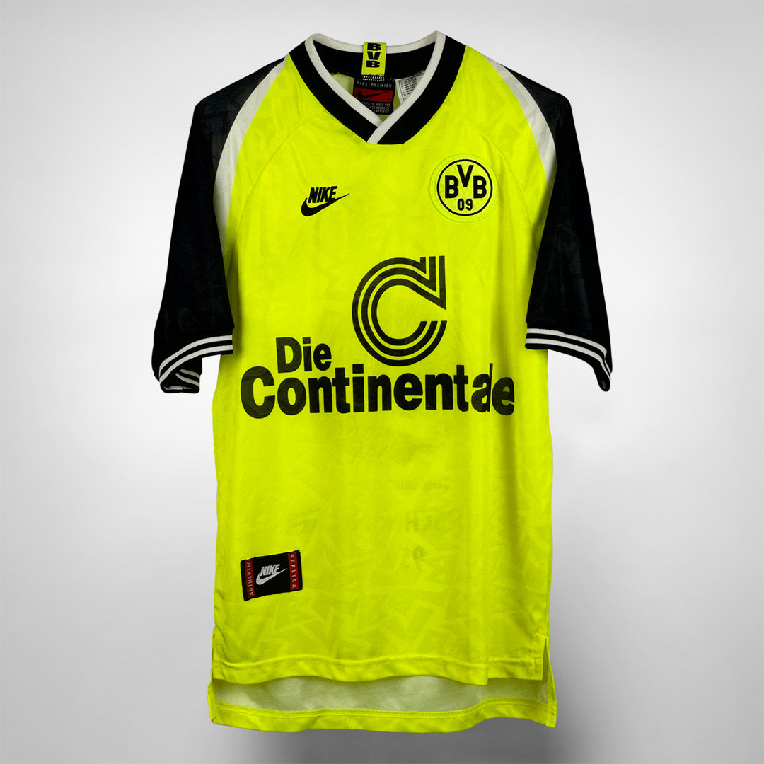 1995-1996 Borussia Dortmund Nike Home Shirt Rear Print | Classic 