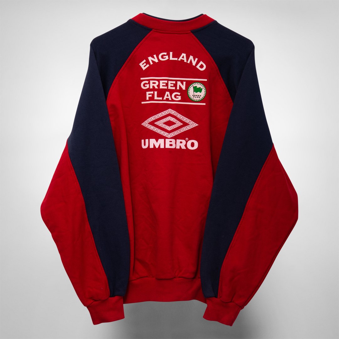Soccer Sweatshirt England Green Umbro Sweatshirt L* 1990s ENGLAND