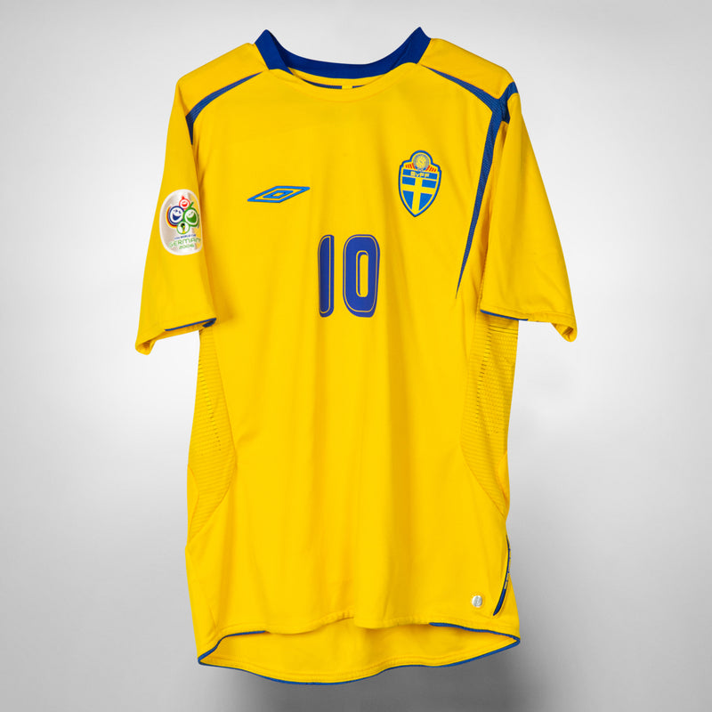 2005-2007 Sweden Umbro Home Shirt #10 Zlatan Ibrahimovic