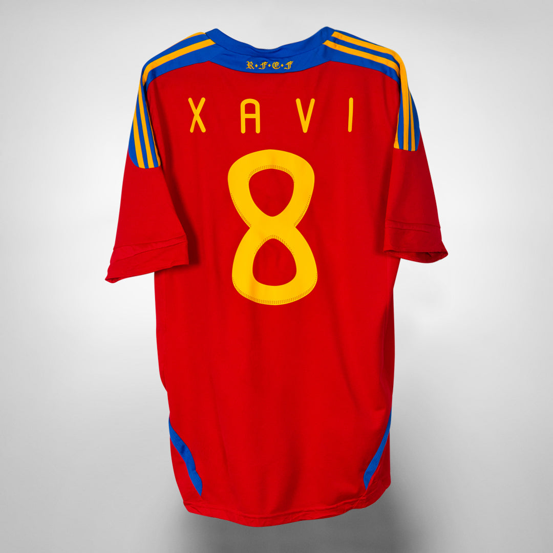 2010-2011 Spain Adidas Home Shirt #8 Xavi