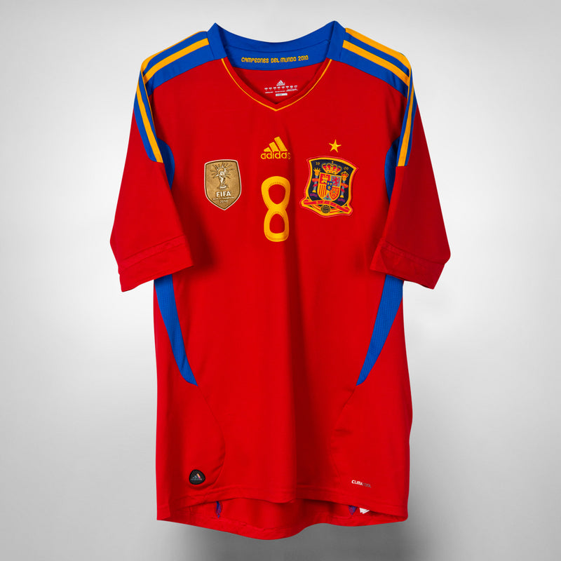 2010-2011 Spain Adidas Home Shirt #8 Xavi