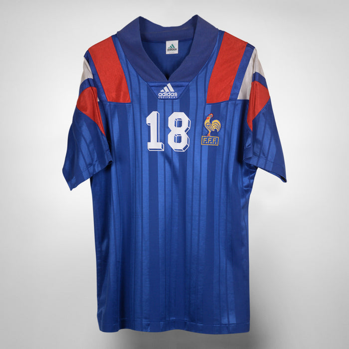 1992-1994 France Adidas Home Shirt #18 Cantona