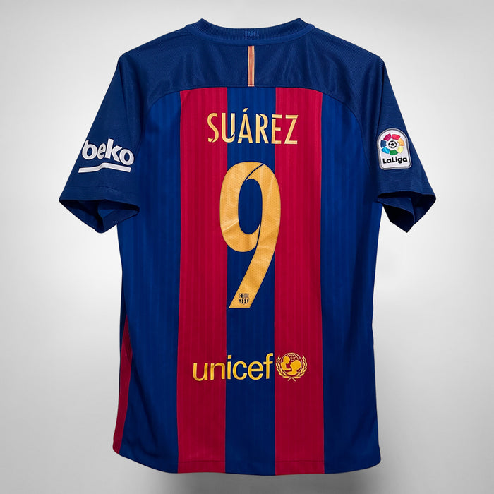 2016-2017 Barcelona Home Nike Shirt #9 Luis Suarez  - Marketplace