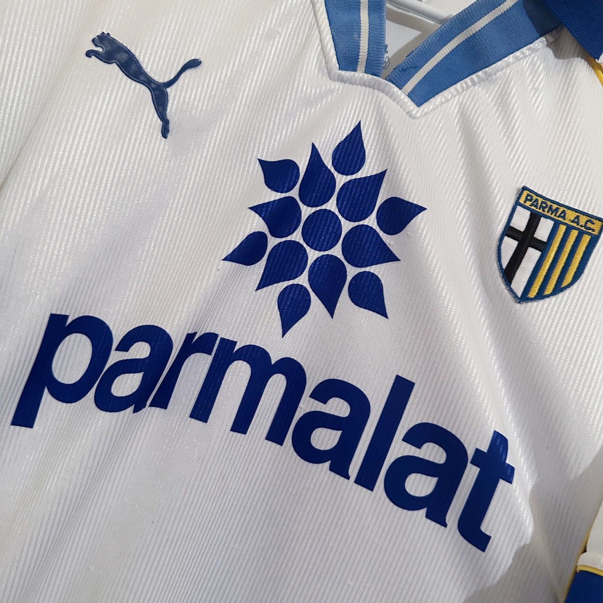 1997-1998 Parma Puma Match Issued Home Shirt #8 Dino Baggio - Marketplace