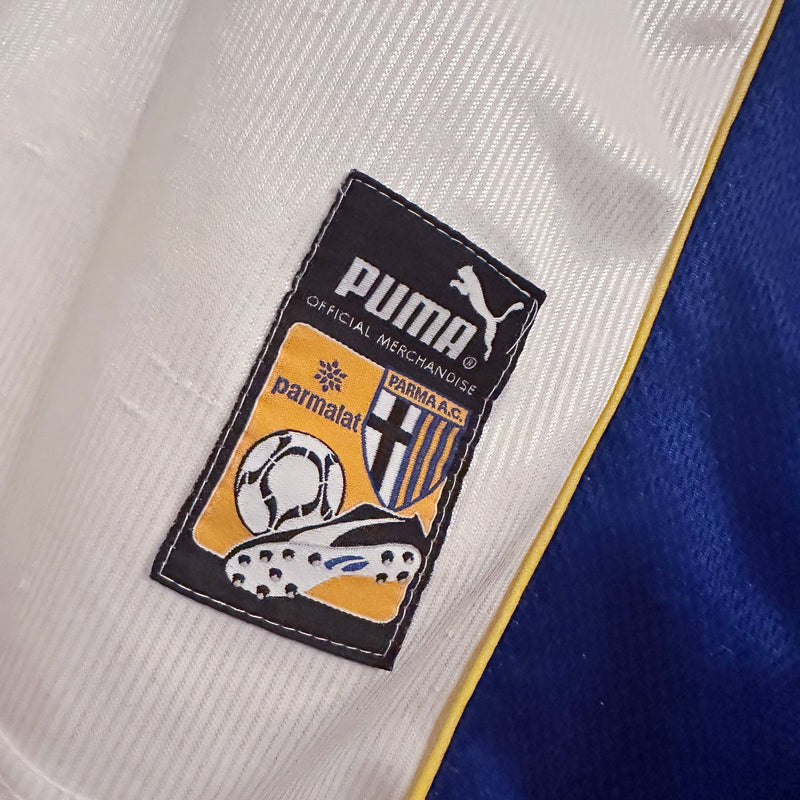 1997-1998 Parma Puma Match Issued Home Shirt #8 Dino Baggio - Marketplace