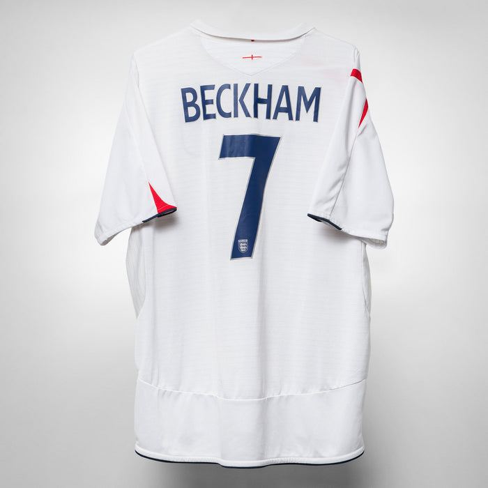 2005-2007 England Umbro Home Shirt #7 David Beckham (L)