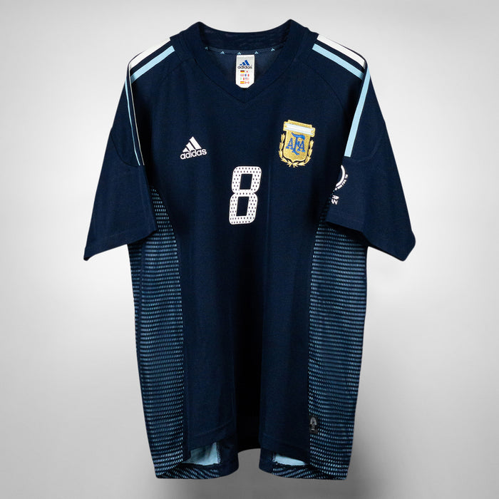 2002-2003 Argentina Adidas Away Shirt #8 Javier Zanetti