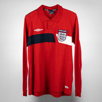 2000s England Umbro Long Sleeve Polo (Red)