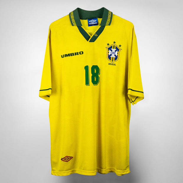 2002 Brazil Away S/S No.9 RONALDO Nazário Player Issue WorldCup CBF jersey  sz XL