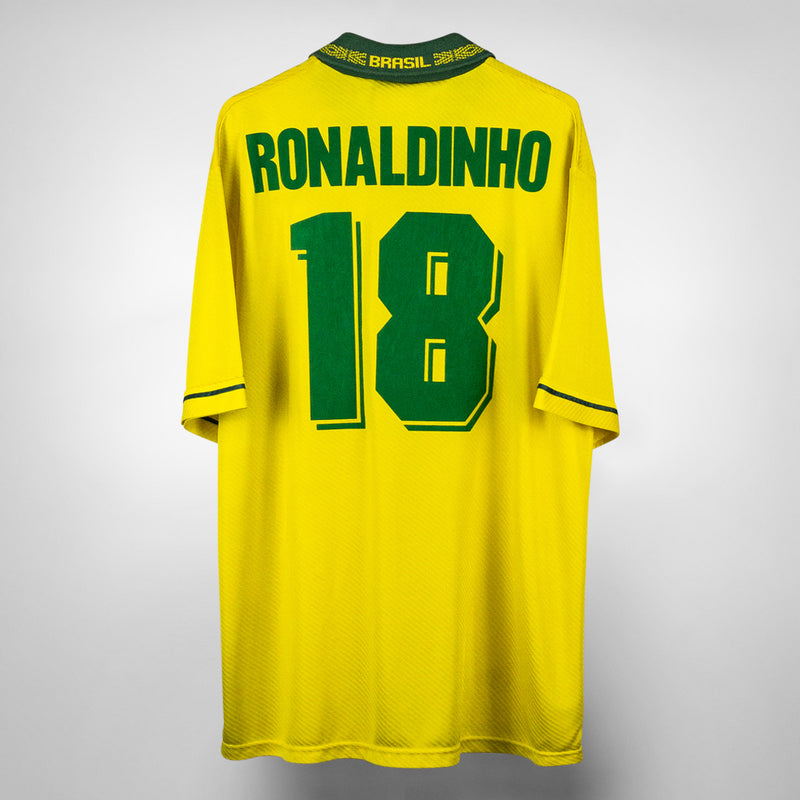 1993-1994 Brazil Umbro Home Shirt #18 Ronaldinho (R9)