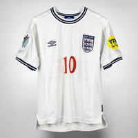 1999-2001 England Umbro Home Shirt #10 Michael Owen