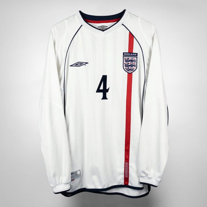2001-2003 England Umbro Home Shirt #4 Steven Gerrard