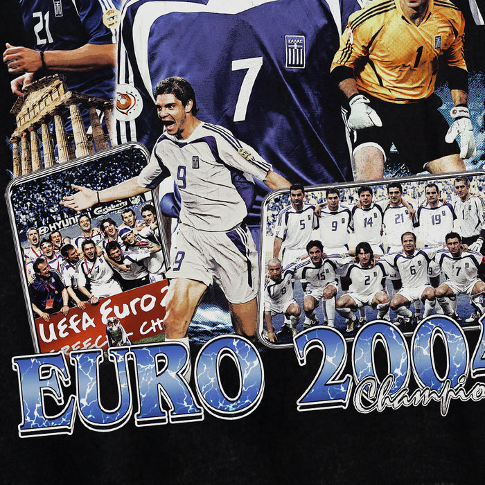 PRE-ORDER Greece Hellas Euro 2004 Champions Vintage Bootleg T-Shirt | Oversized Heavy Tee