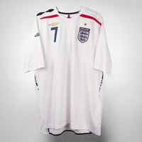 2007-2009 England Umbro Home Shirt #7 David Beckham