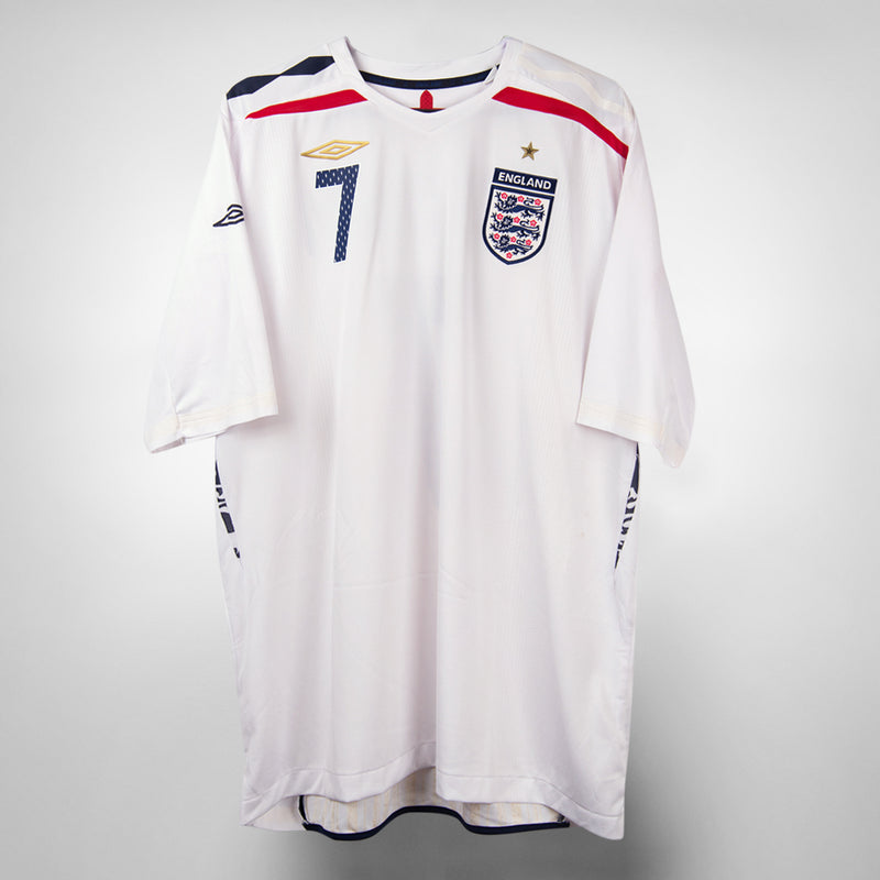 2007-2009 England Umbro Home Shirt #7 David Beckham