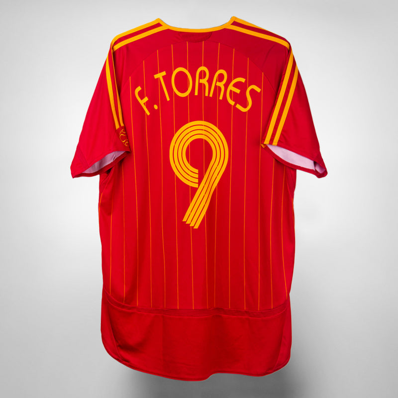 2006-2007 Spain Adidas Home Shirt #9 Fernando Torres