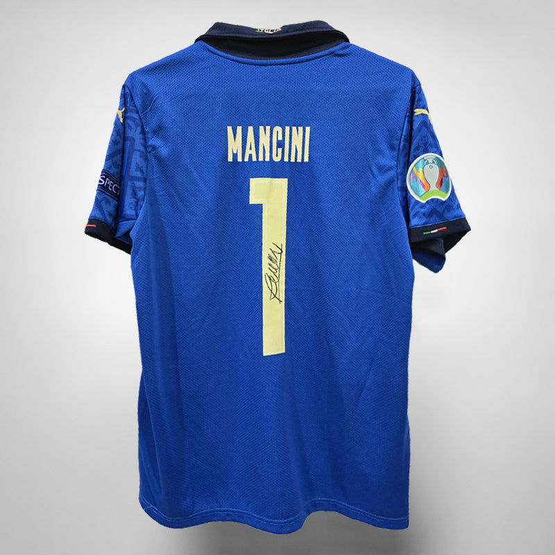 2020 Italy European Home Shirt #1 Roberto Mancini Signed - Marketplace