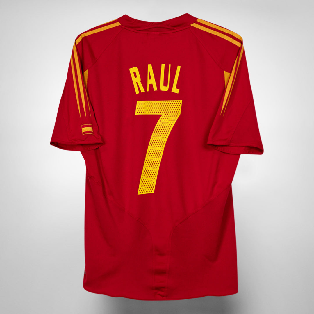 2004-2005 Spain Adidas Home Shirt #7 Raul
