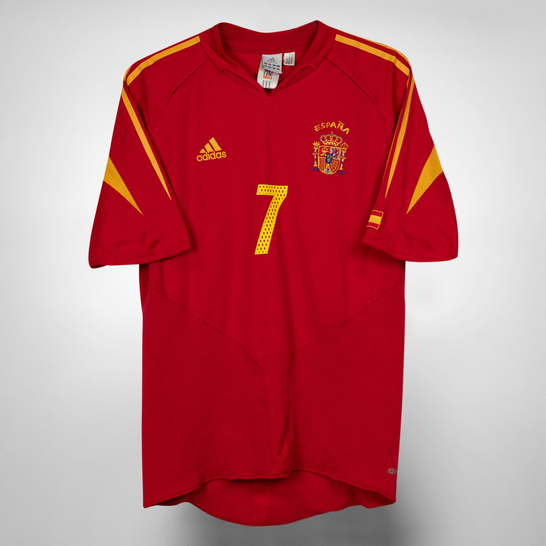 2004-2005 Spain Adidas Home Shirt #7 Raul