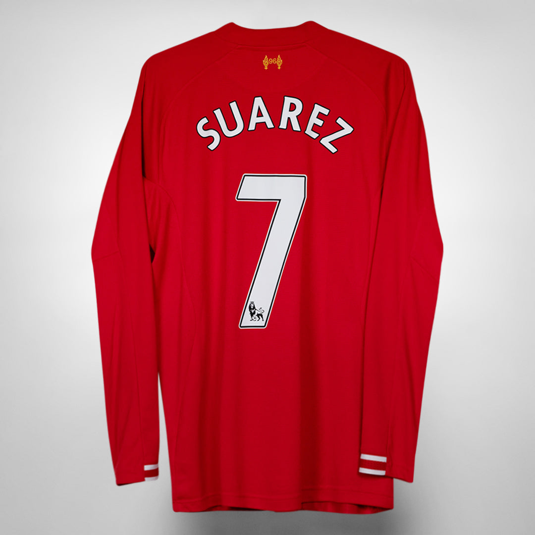 2013-2014 Liverpool Warrior Long Sleeve Home Shirt #7 Luis Suarez