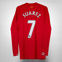 2013-2014 Liverpool Warrior Long Sleeve Home Shirt #7 Luis Suarez