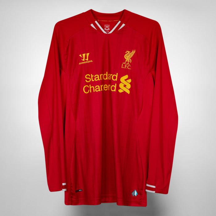 2013-2014 Liverpool Warrior Long Sleeve Home Shirt #7 Luis Suarez