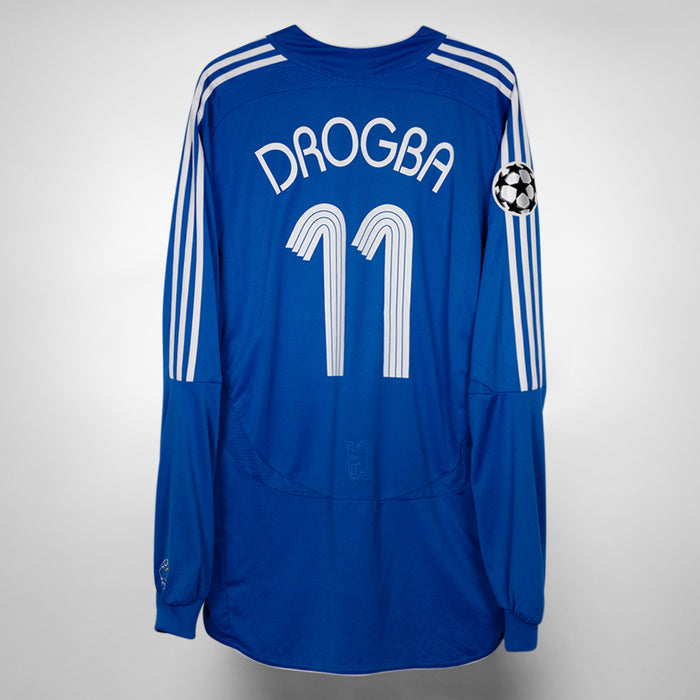 2006-2007 Chelsea Adidas Long Sleeve Home Shirt #11 Didier Drogba