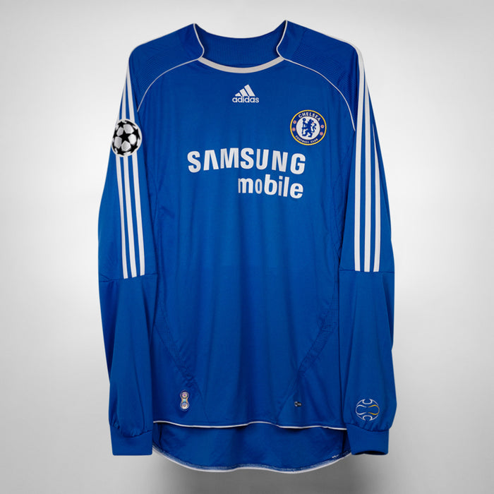 2006-2007 Chelsea Adidas Long Sleeve Home Shirt #11 Didier Drogba