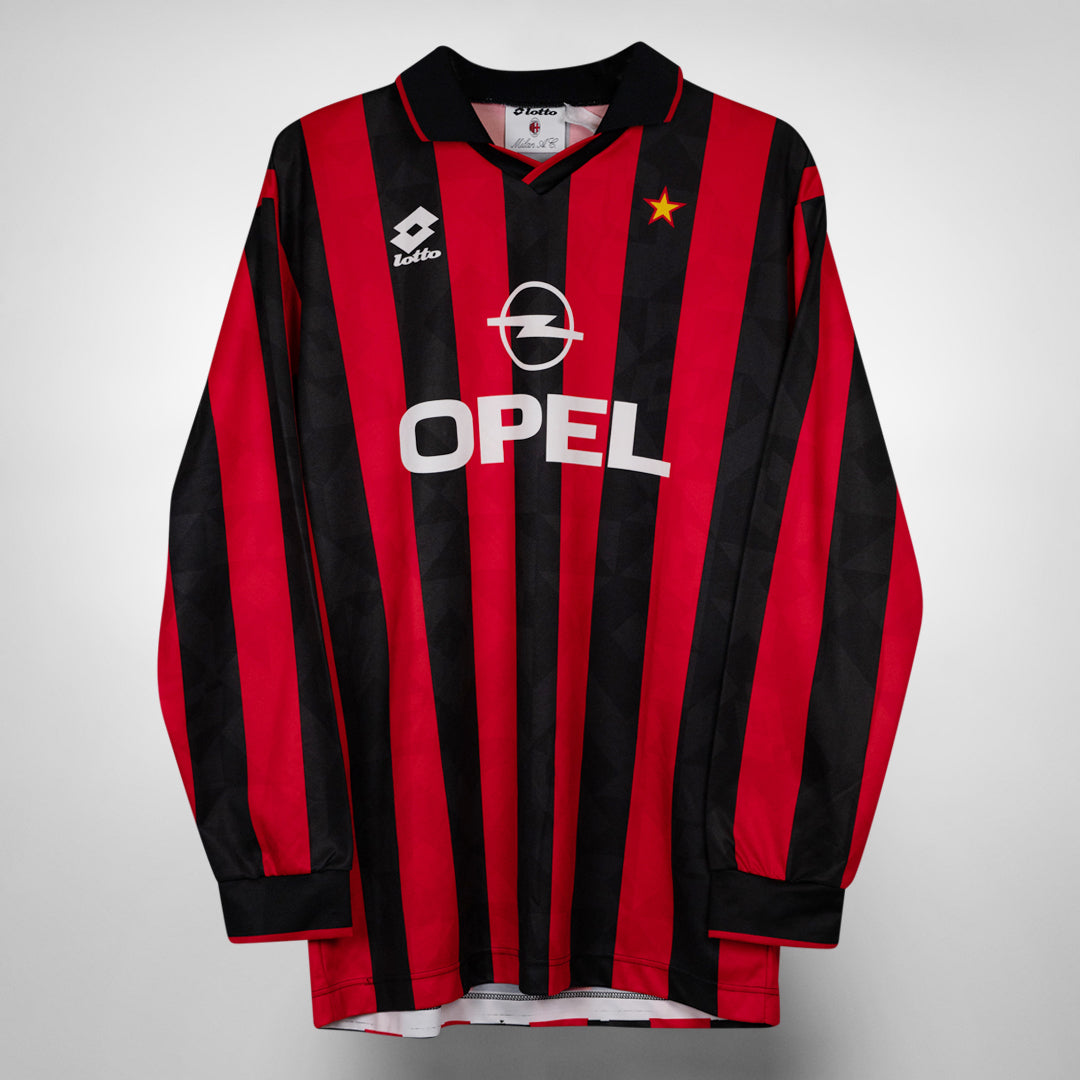 1994-1995 AC Milan Lotto Long Sleeve Home Shirt