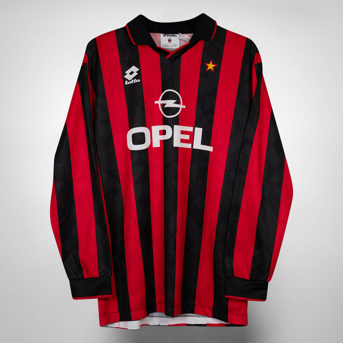 1994-1995 AC Milan Lotto Long Sleeve Home Shirt