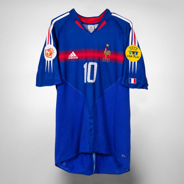 2004 France Adidas Home Shirt #10 Zinedine Zidane