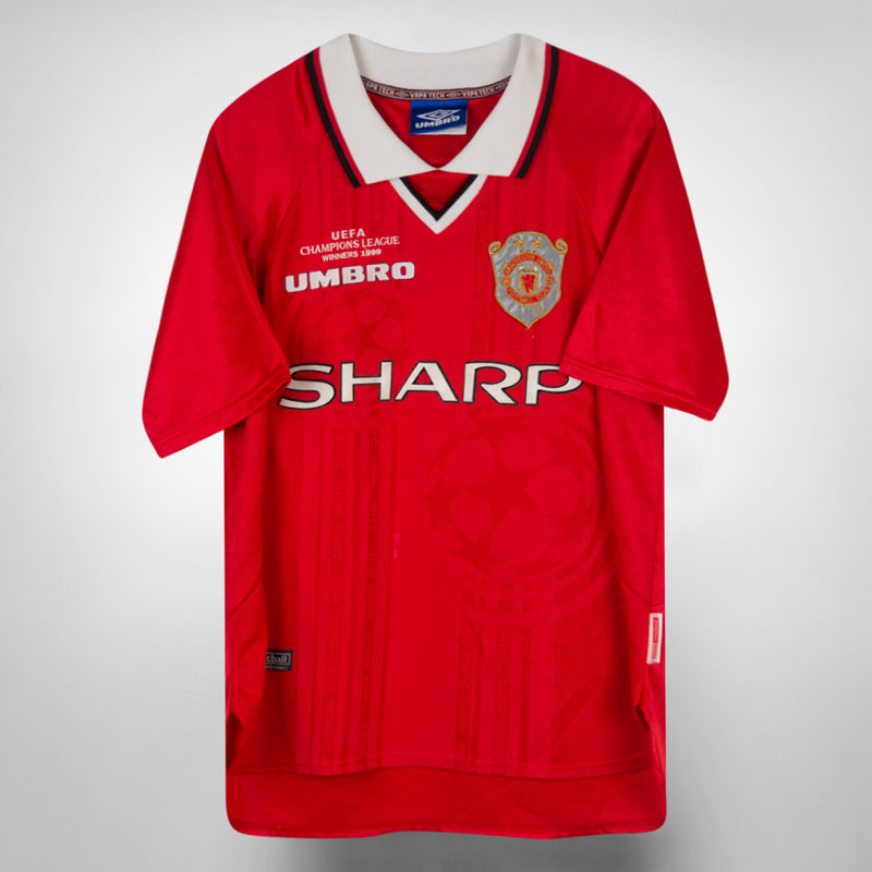 1999-2000 Manchester United Umbro Home UCL Shirt 2 Stars