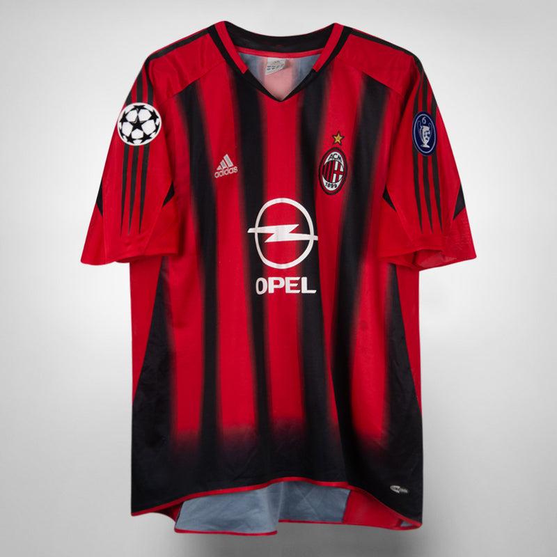 2004-2005 AC Milan Adidas Home Shirt #22 Ricardo Kaka
