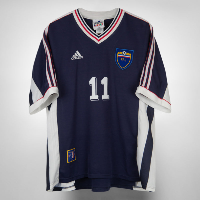 1999-2000 Yugoslavia Adidas Home Shirt #11 Sinisa Mihaljovic
