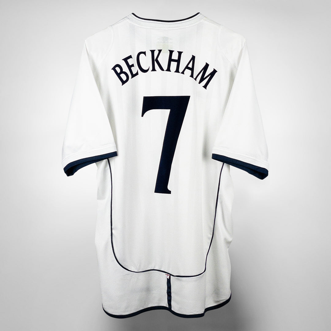 2001-2003 England Umbro Home Shirt #7 David Beckham - Marketplace